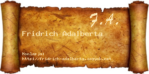 Fridrich Adalberta névjegykártya